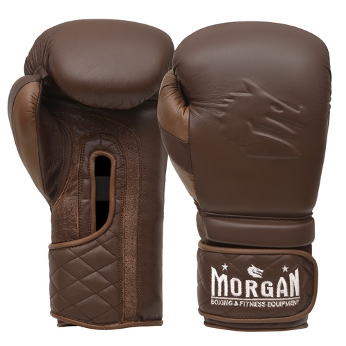 Boxing Gloves - 12oz - Morgan Brand - Brown Leather